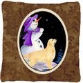 Carolines Treasures Carolines Treasures SS8950PW1414 14 x 14 in. Snowman with Golden Retriever Decorative Fabric Pillow SS8950PW1414